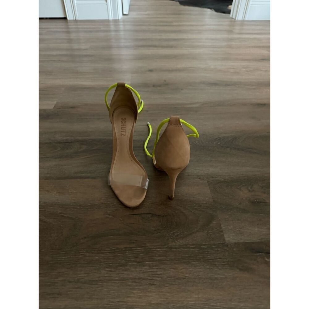 Schutz Neon Lace Up Heels